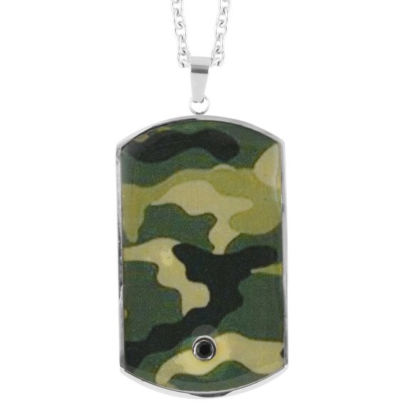 Men's Camaflauge Dog Tag Necklace - Picture 1 of 2